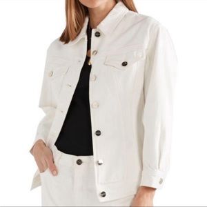 Goldsign The Waisted Denim Jacket in Pearl